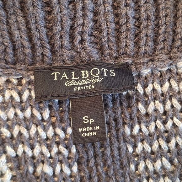 Talbots Metallic Knit Sweater Chunky Long Line Open Front Cardigan Oversized SP - Picture 4 of 13